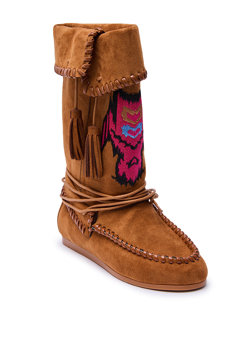 AZALEA WANG WERET CHESTNUT FLAT BOOTIE