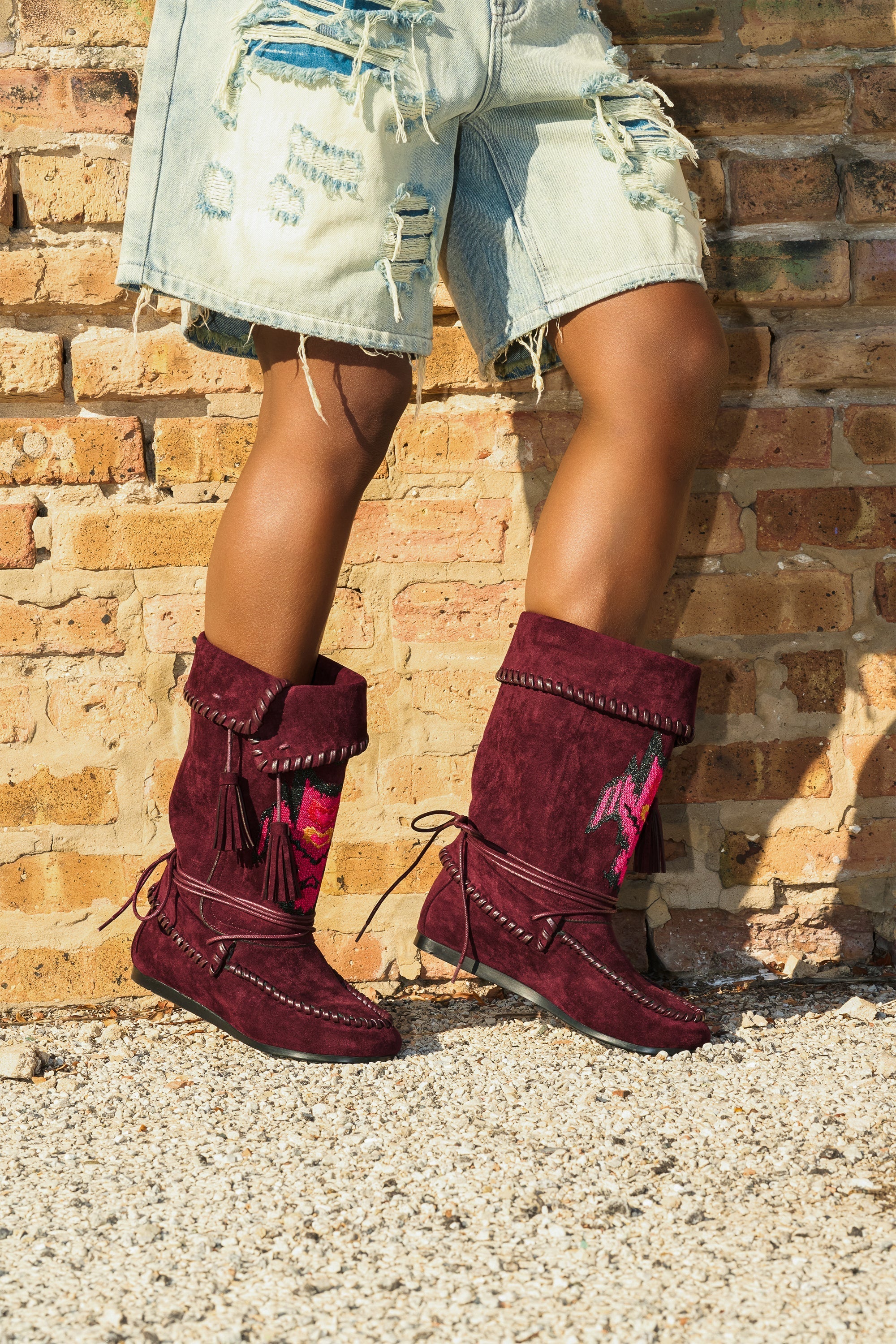 AZALEA WANG WERET PLUM FLAT BOOTIE