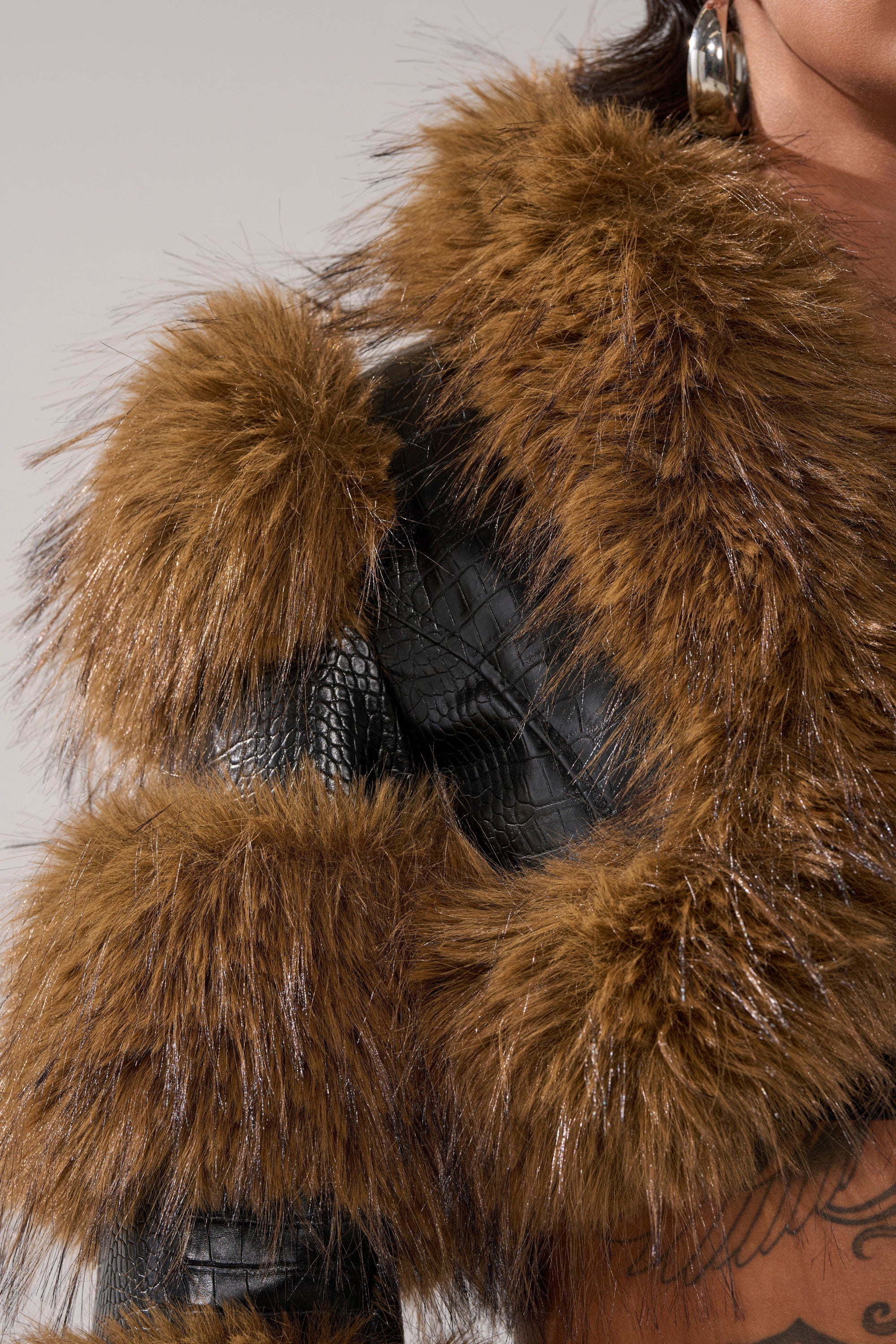 NEW LOVERGIRL ULTRA CROP FUR TRIM MOTO