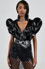 VERONICA DRAMATIC SHOULDER COLLARED BODYSUIT