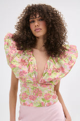 DECADENT FLORAL BROCADE BLOUSE