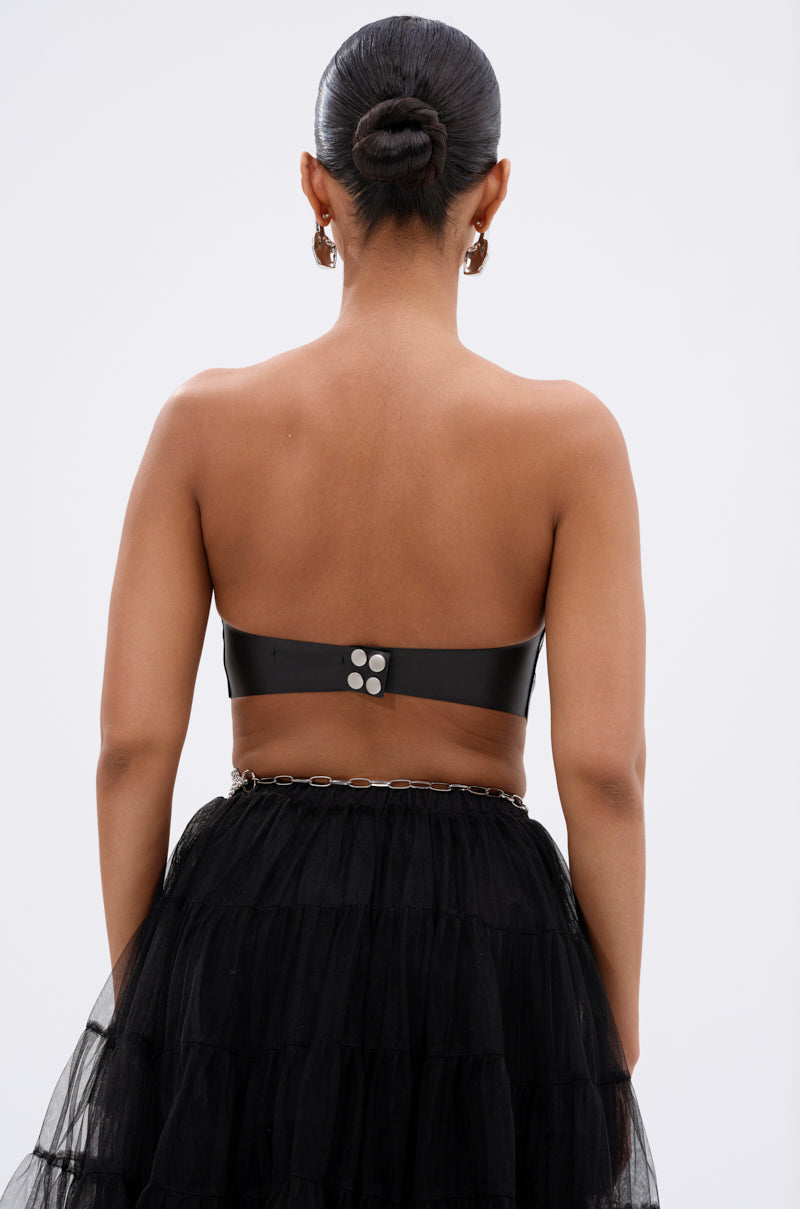 SAMMI FAUX LEATHER CORSET