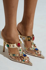 AZALEA WANG ZYA MULTI GOLD EMBELLISHED PVC PUMP