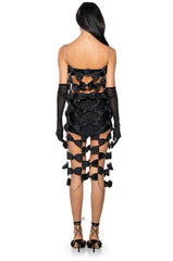 ALL OVER BOWS MIDI DRESS