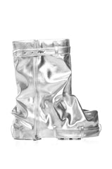 AZALEA WANG ANGELA SILVER FOLDOVER FLAT BOOTIE