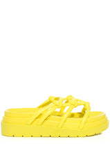AZALEA WANG BENITA FLAT SANDAL IN YELLOW