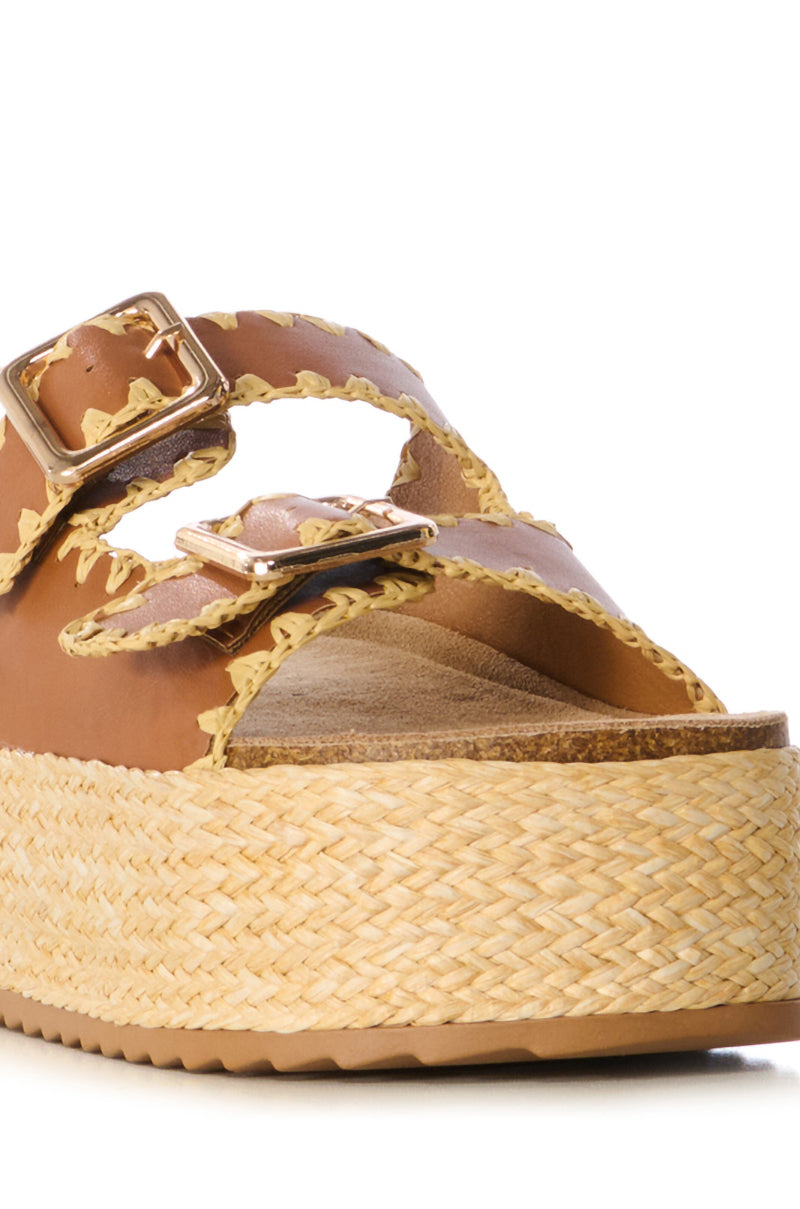 AZALEA WANG CALLUNA TAN FLATFORM SANDAL