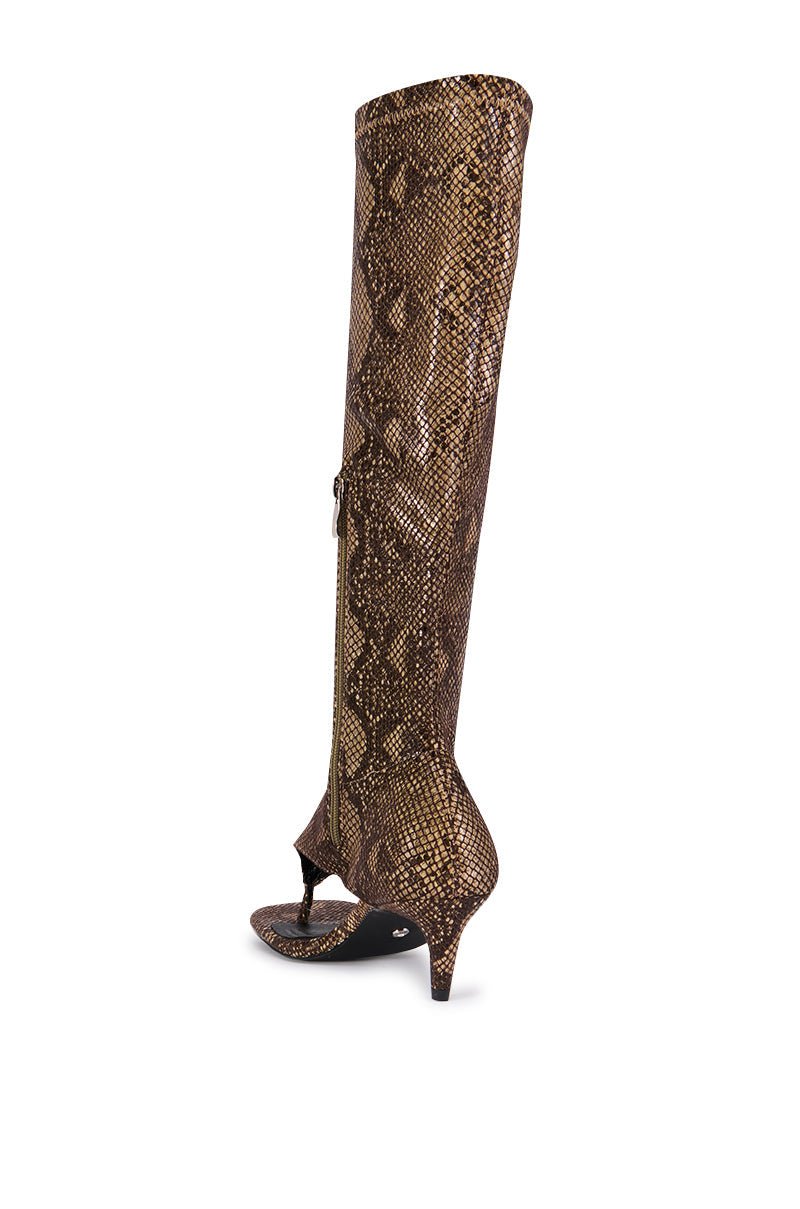 AZALEA WANG CECILE SNAKE OPEN TOE SANDAL BOOT