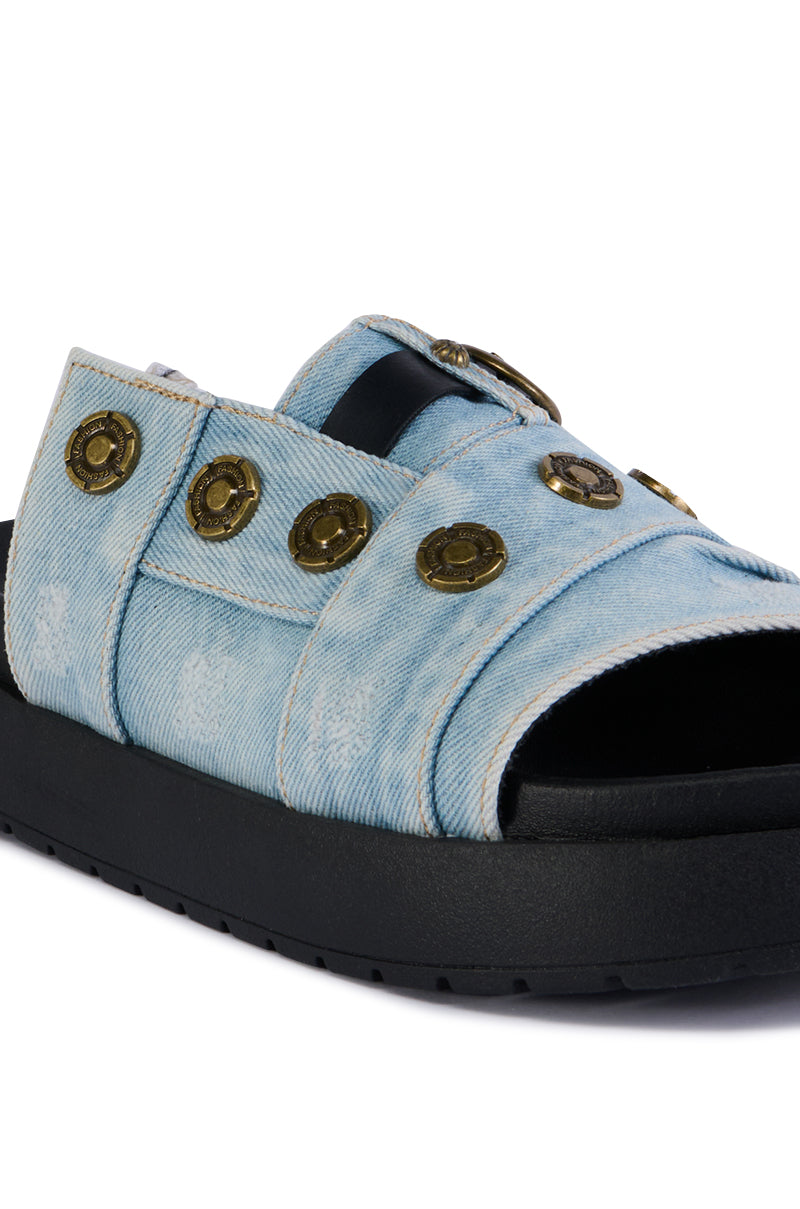 AZALEA WANG CLEMENCY DENIM SANDAL