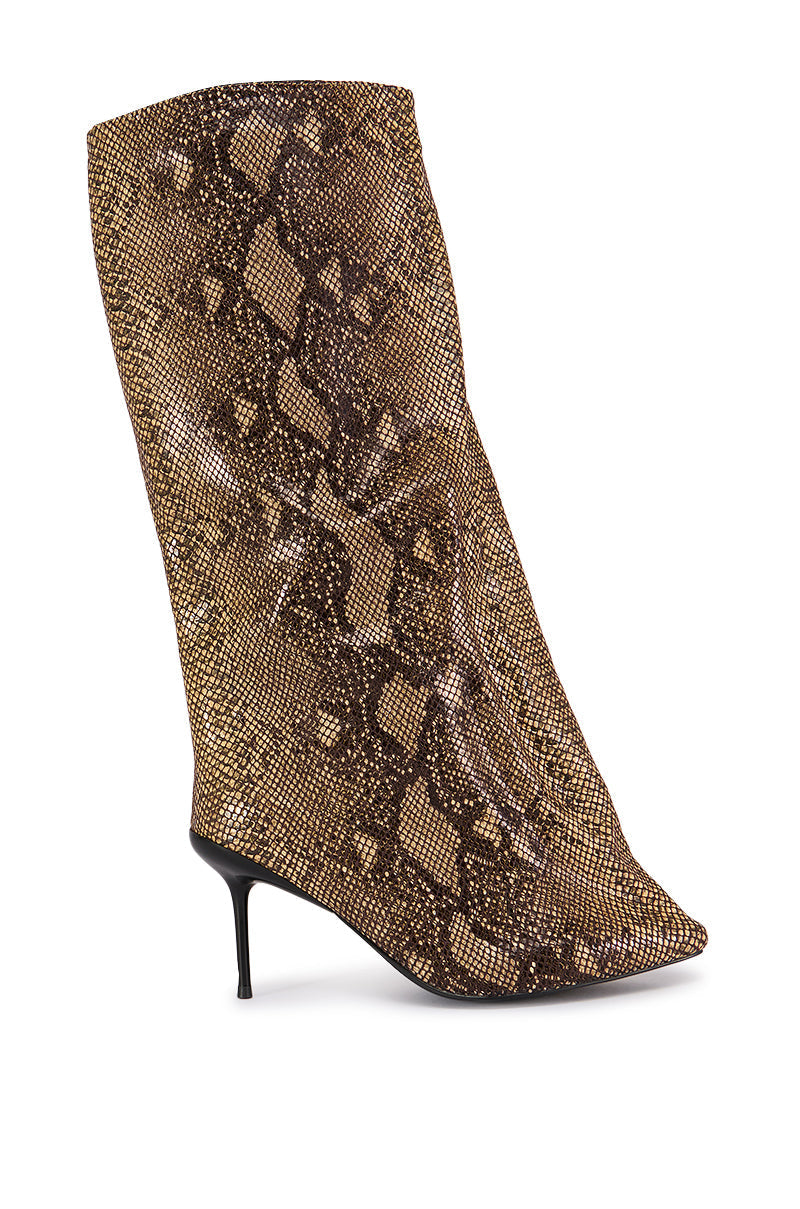 AZALEA WANG COUTURE CRAZY SNAKE BOOT
