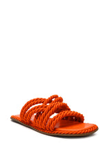 AZALEA WANG DELORES ROPE UPPER SANDAL IN ORANGE