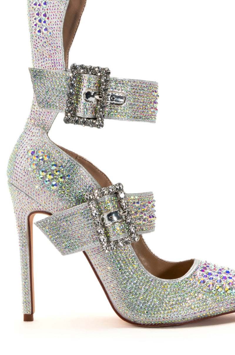 AZALEA WANG JENNA EMBELLISHED PUMP IN SILVER