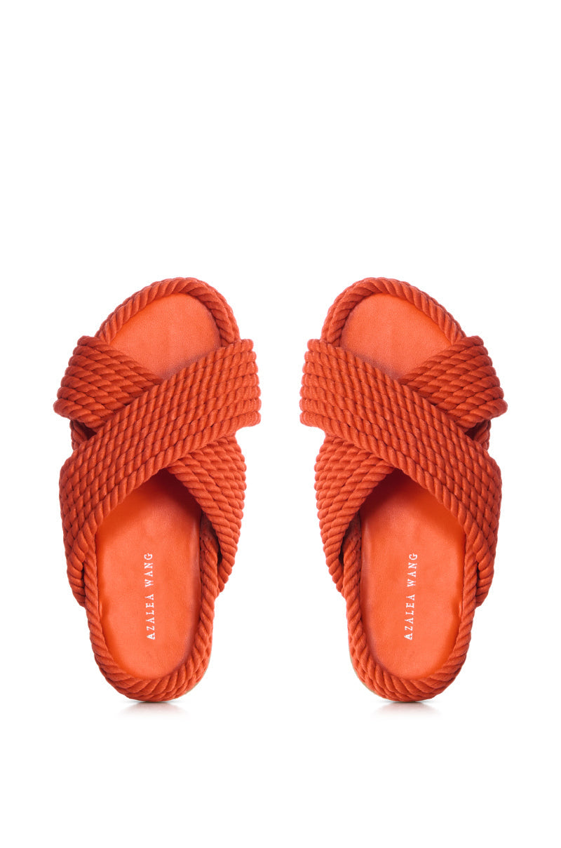 AZALEA WANG LEONIDAS ORANGE ROPE SANDAL