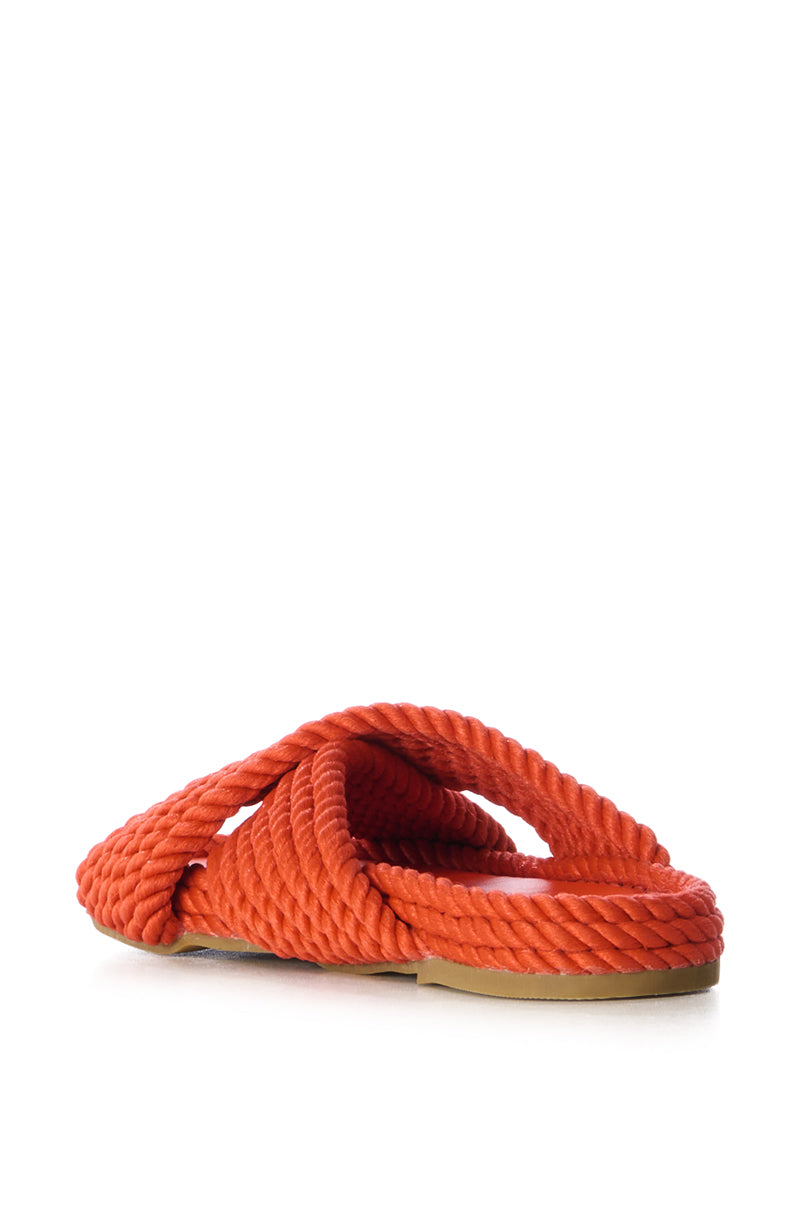 AZALEA WANG LEONIDAS ORANGE ROPE SANDAL