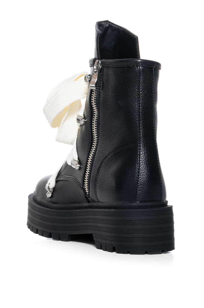 AZALEA WANG POLLUX COMBAT BOOTIE IN BLACK