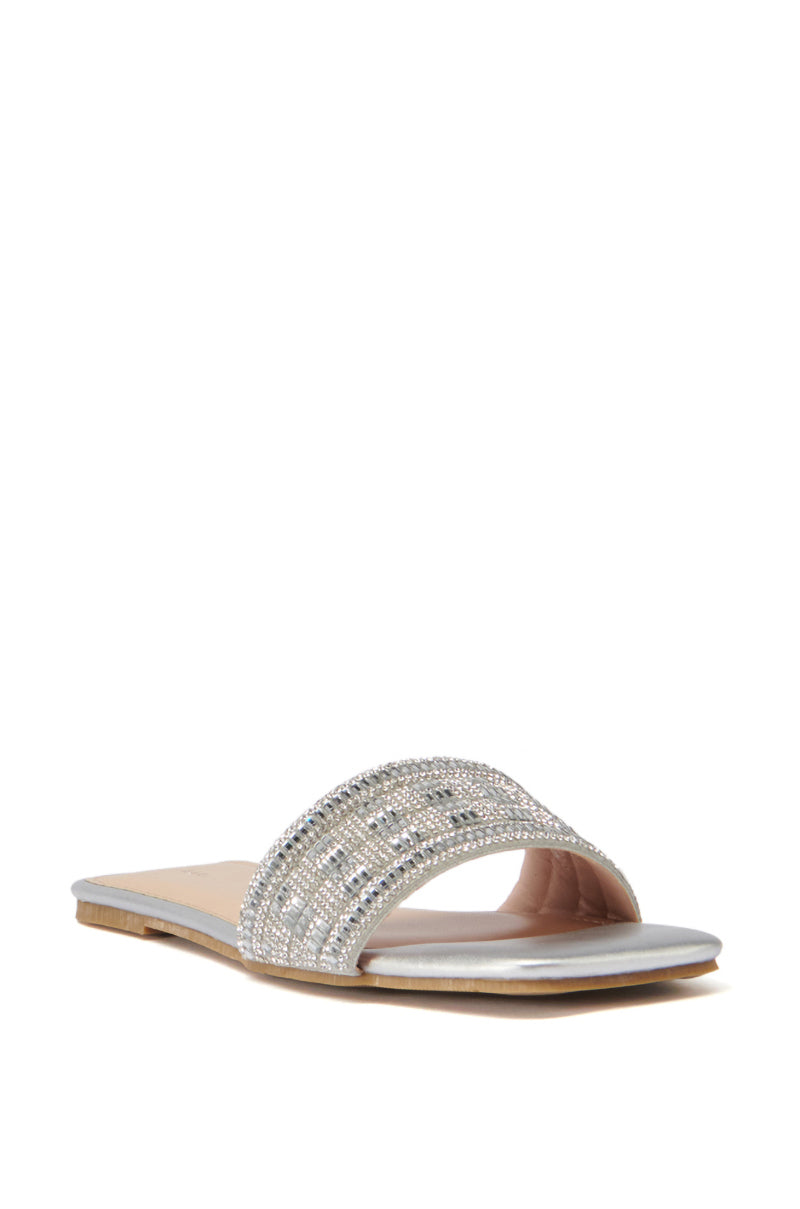 AZALEA WANG STAZIE SILVER EMBELLISHED SANDAL