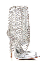 AZALEA WANG TALIAH SILVER EMBELLISHED ANKLE SANDAL