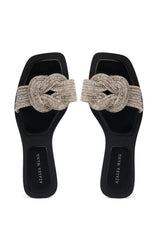 AZALEA WANG TAMBOURINE BLACK SANDAL