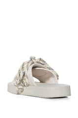 AZALEA WANG VICKI SILVER RHINESTONE ROPE SANDAL