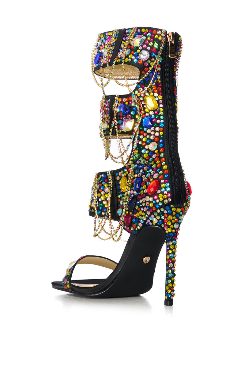 AZALEA WANG WARHOL MULTI EMBELLISHED SANDAL