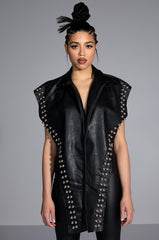 AZALEA WANG YOU ALREADY KNOW MOTO VEST WITH FRONT DRAPE