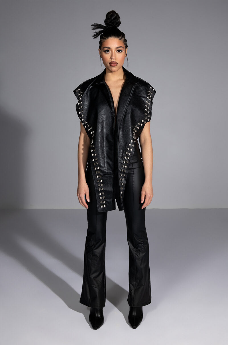 AZALEA WANG YOU ALREADY KNOW MOTO VEST WITH FRONT DRAPE