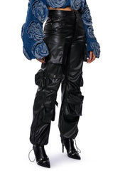 BASICALLY A MODEL PU CARGO PANT