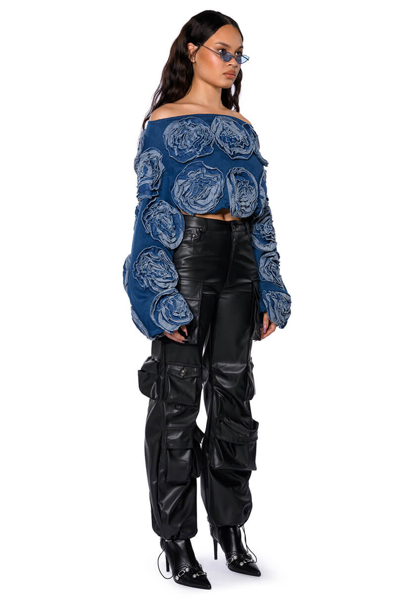 BASICALLY A MODEL PU CARGO PANT