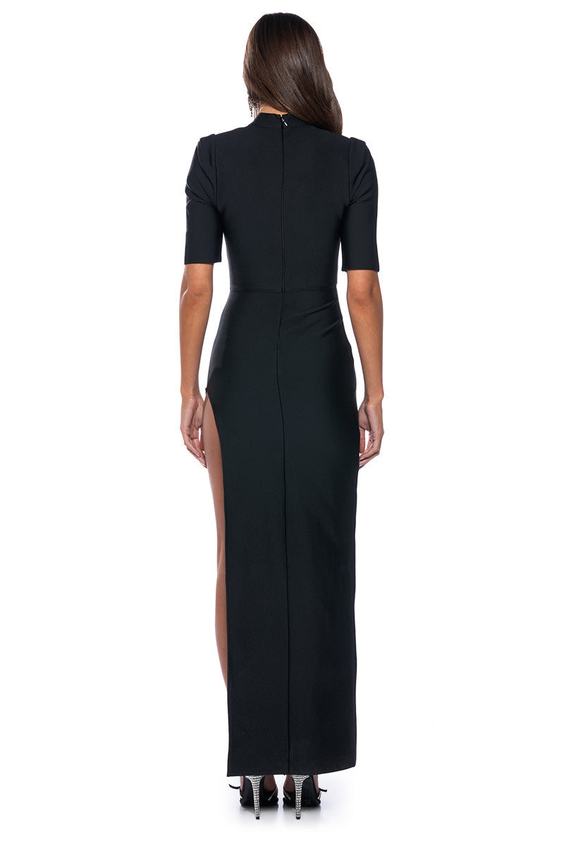 AMELIA TURTLENECK BODYCON MAXI DRESS