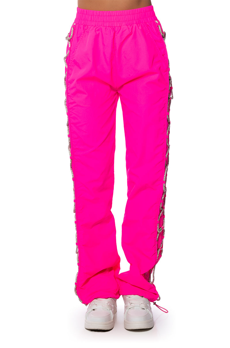 DIAMOND LACE UP TRACK PANT