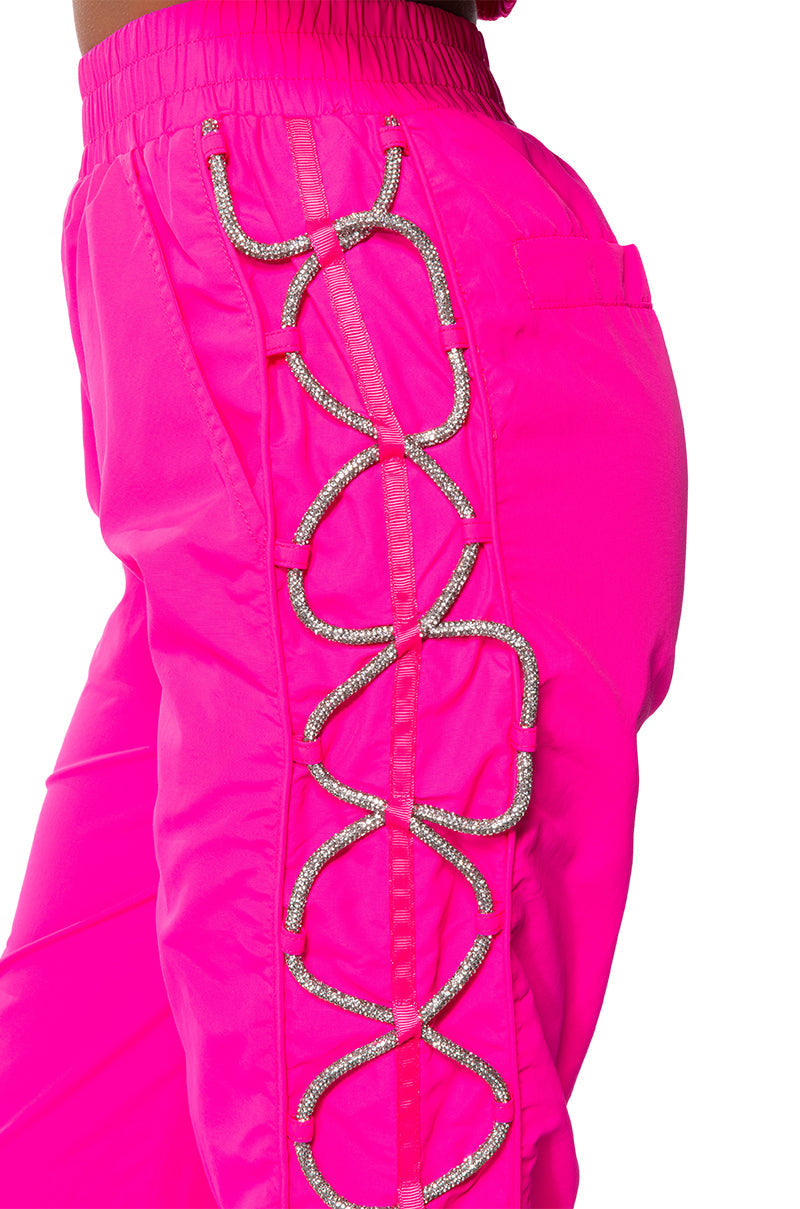 DIAMOND LACE UP TRACK PANT