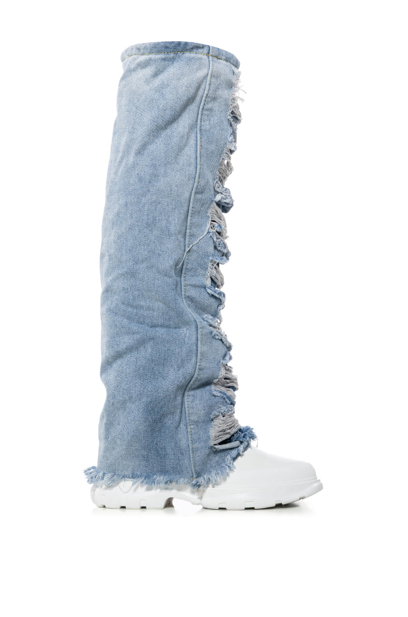 AZALEA WANG TEMPERANCE DENIM SNEAKER BOOT