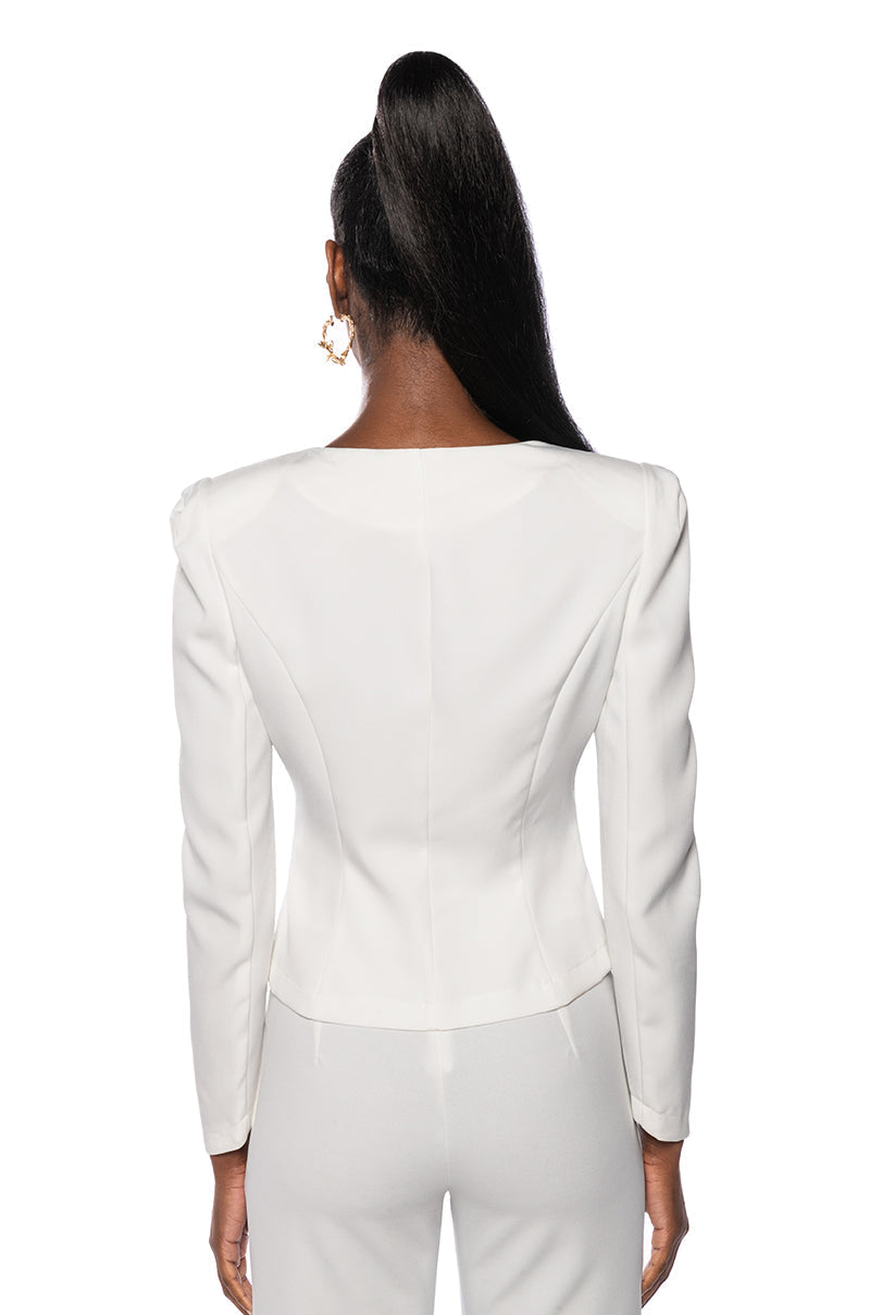 FLORENCE STRUCTURED BLOUSE IN WHITE