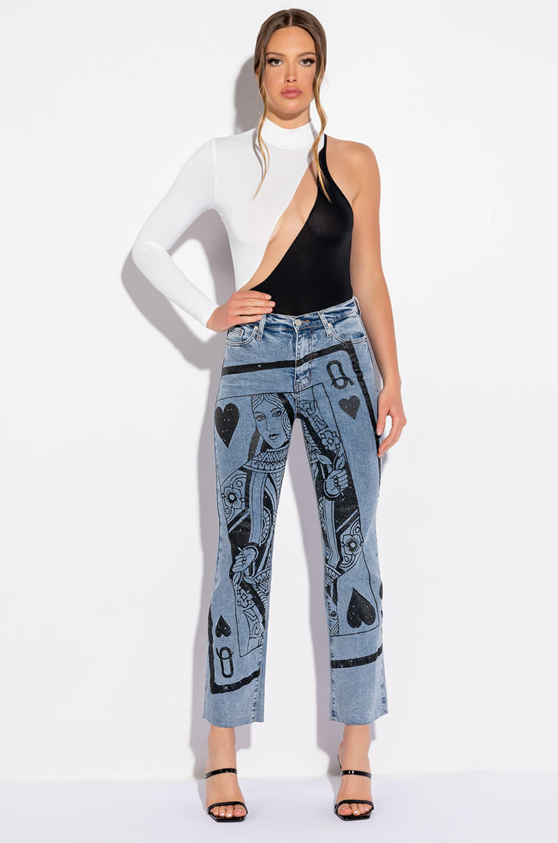 HOT N COLD MESH PANEL ONE SHOULDER BODYSUIT