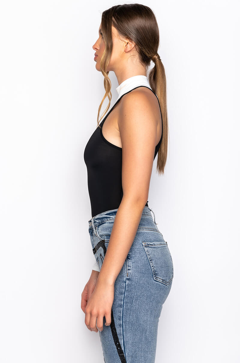 HOT N COLD MESH PANEL ONE SHOULDER BODYSUIT