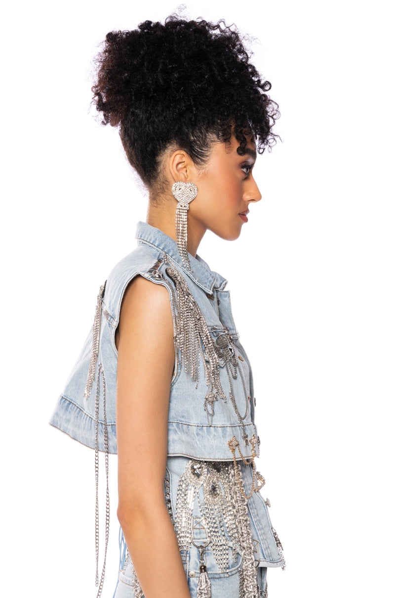 HOUDINI EMBELLISHED DENIM VEST