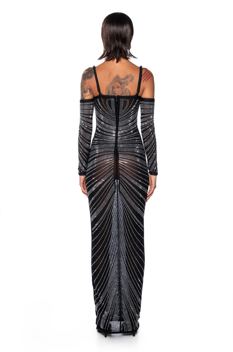 I BRING THE PARTY MESH MAXI DRESS