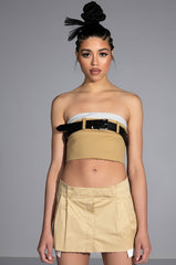 KISSES BELTED CROP TOP