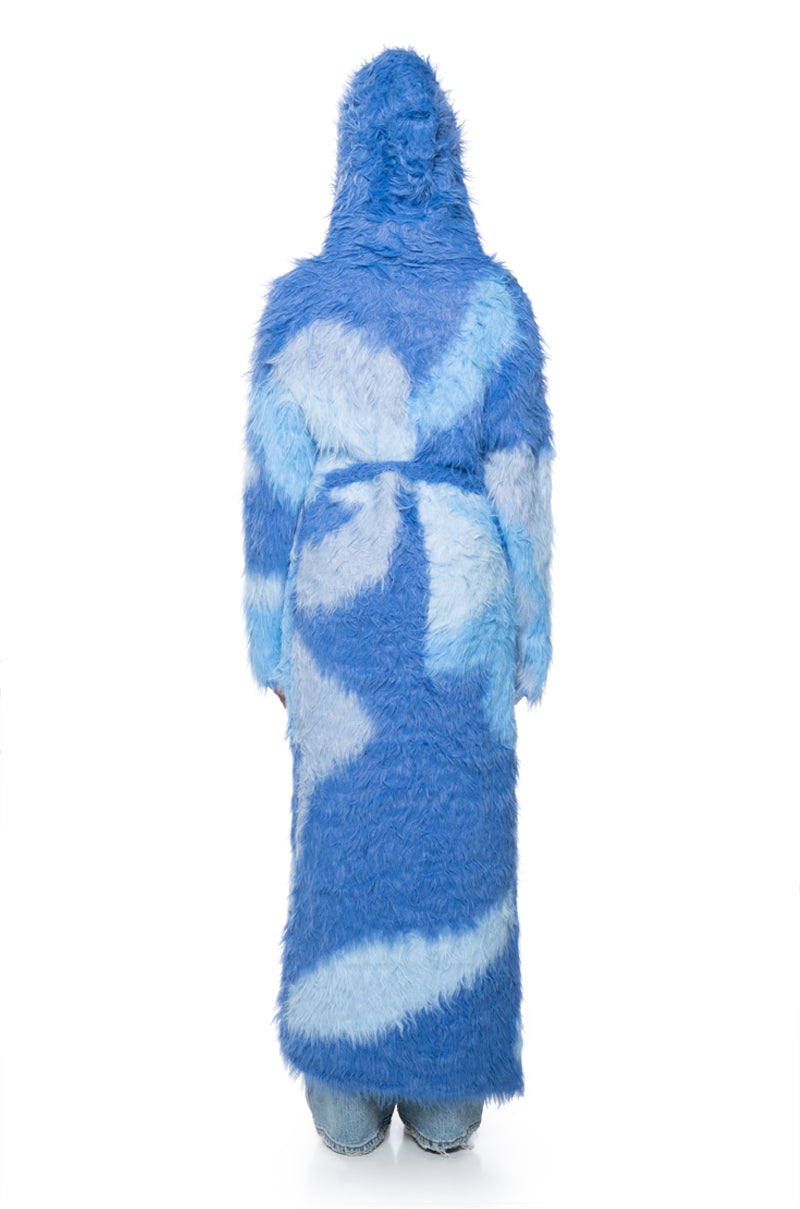 LYLA ULTRA FUZZY COLORBLOCK HOODED CARDIGAN