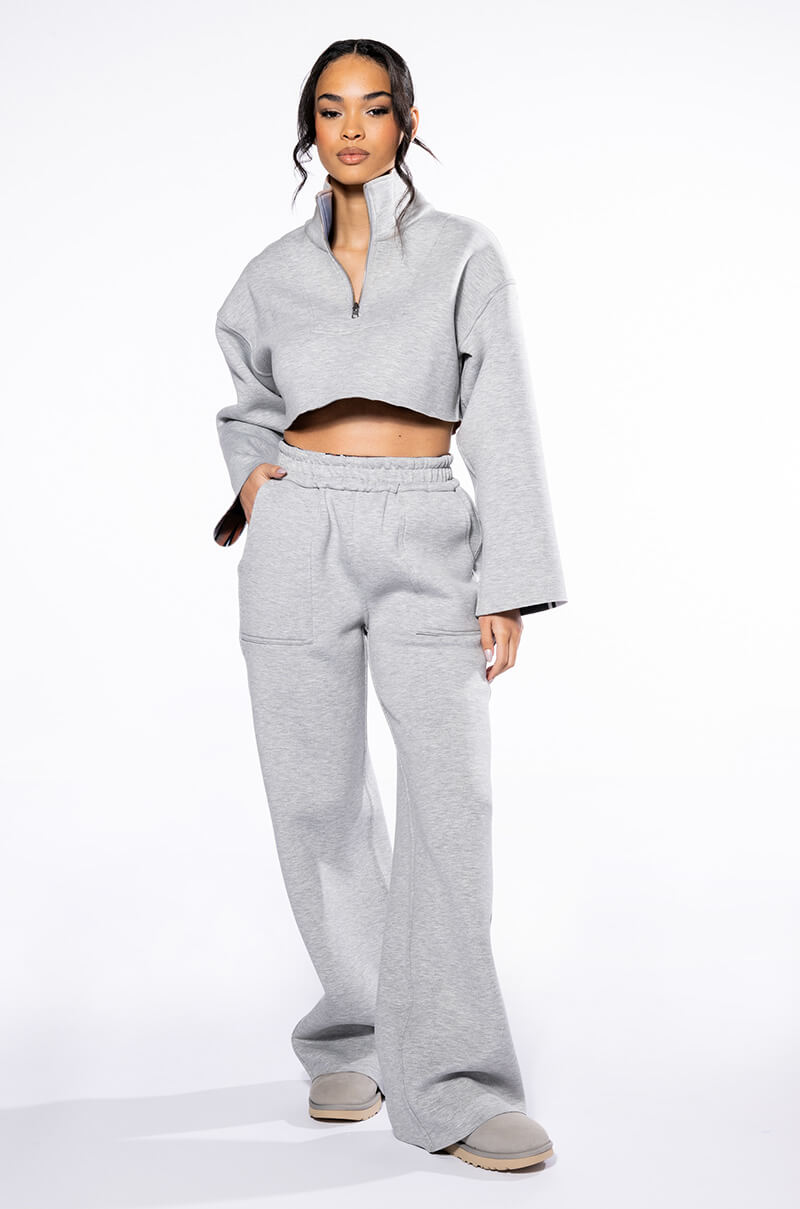MAIN SQUEEZE PRINTED SCUBA WIDE LEG JOGGER