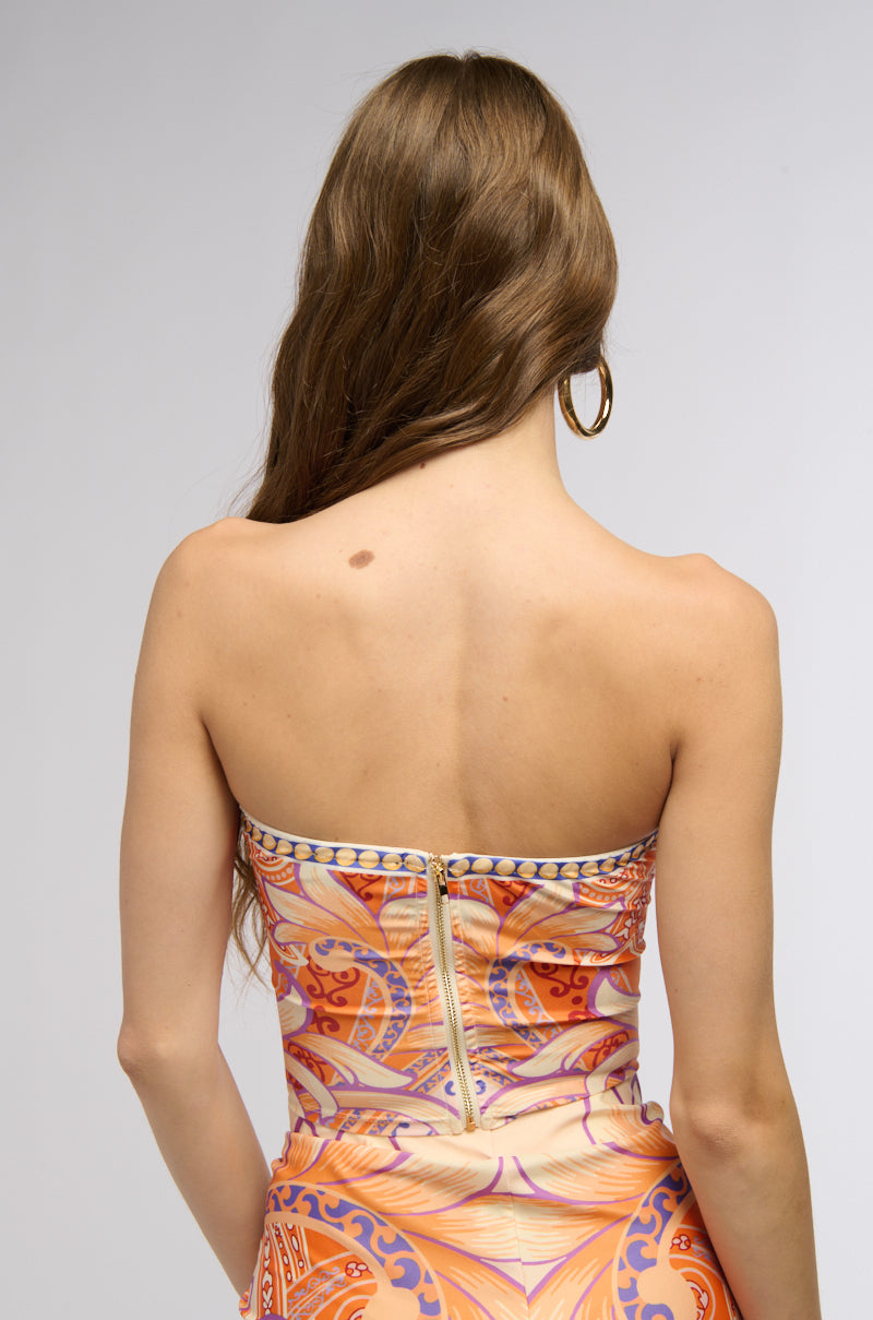 MEET AT SUNSET CORSET AND MIDI SKIRT MATCHING SET