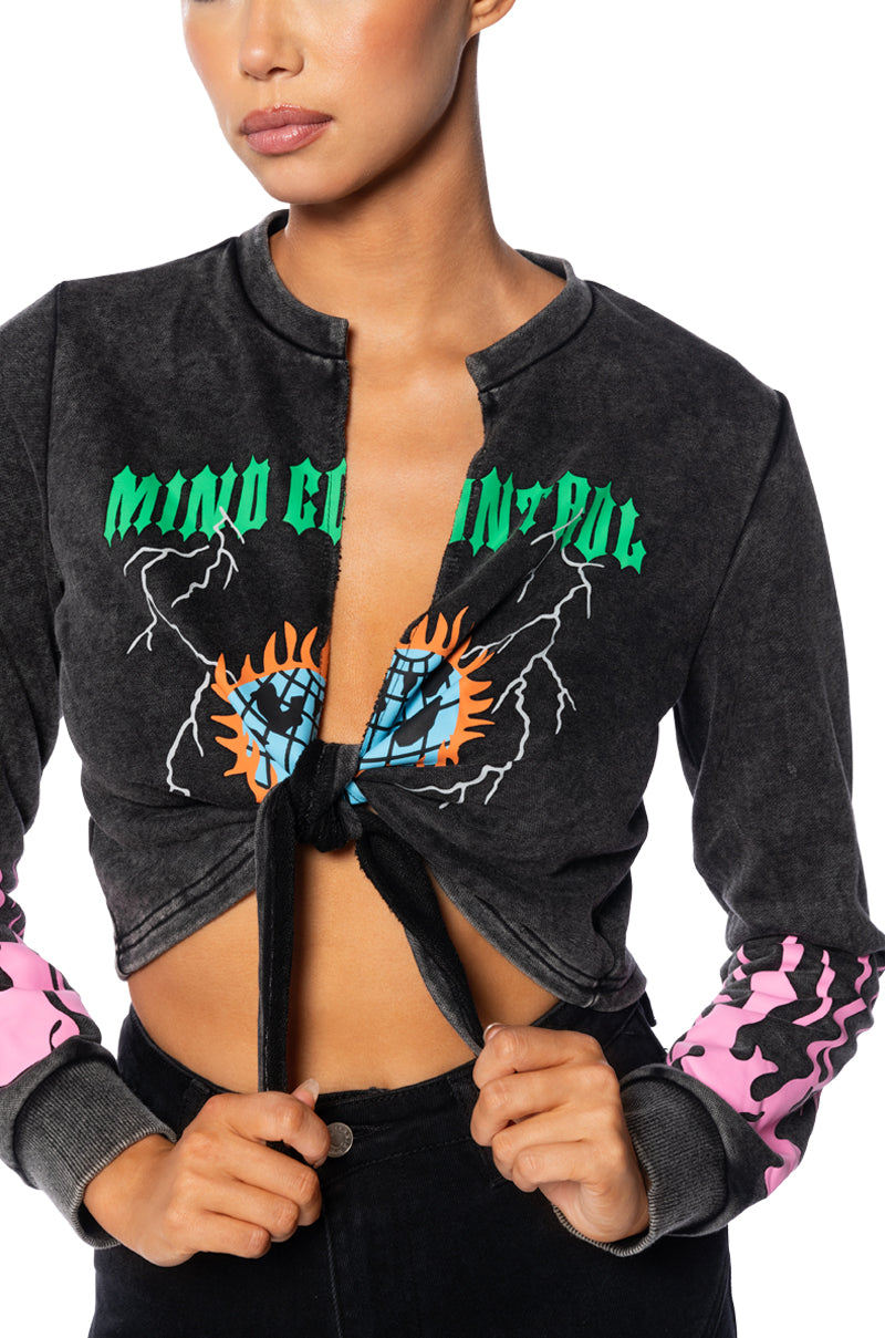 MIND CONTROL WRAP SWEATSHIRT
