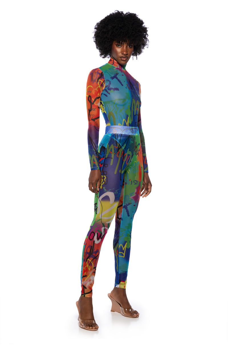 MIND GAMES LONG SLEEVE MESH BODYSUIT