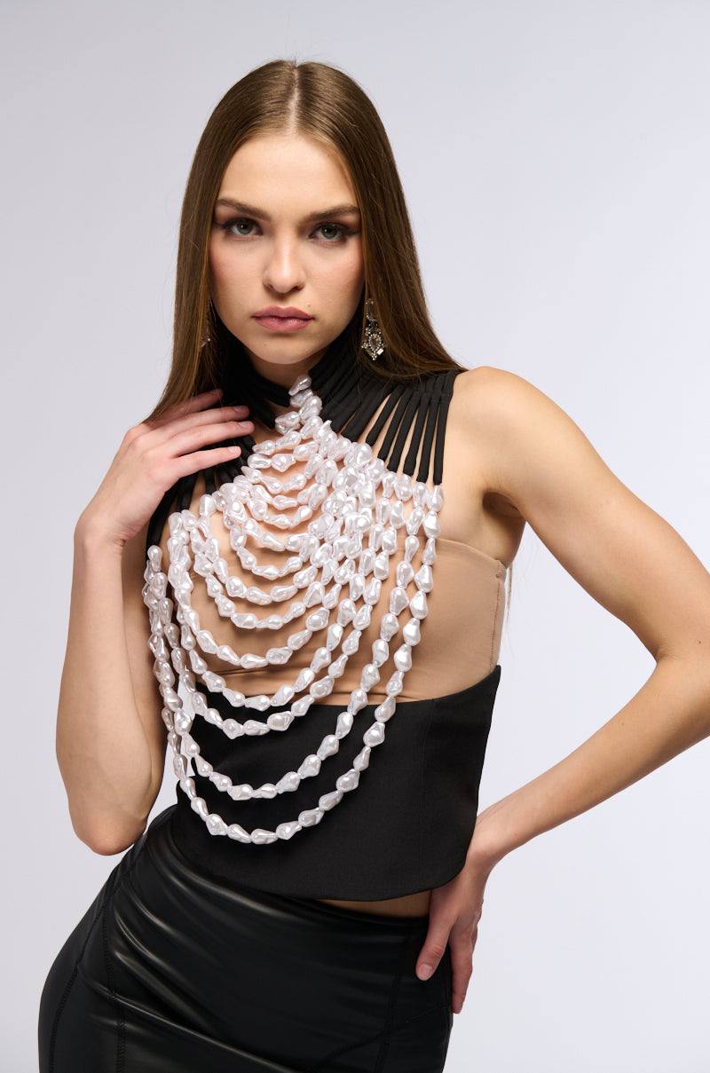 NEVER LOSE ME BEADED TOP