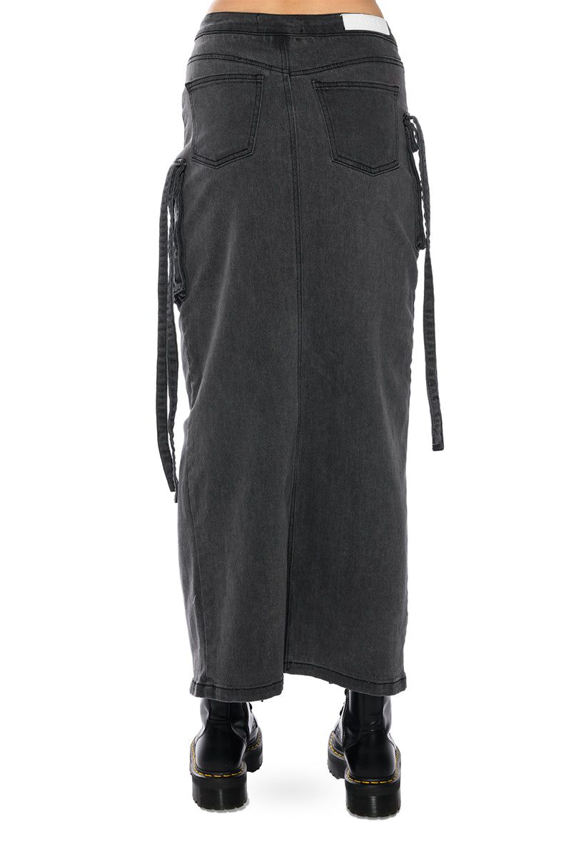 WHITNEY CARGO DENIM MAXI SKIRT