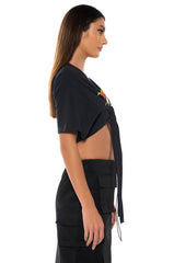 RACE TO YOUR HEART TIE FRONT TSHIRT