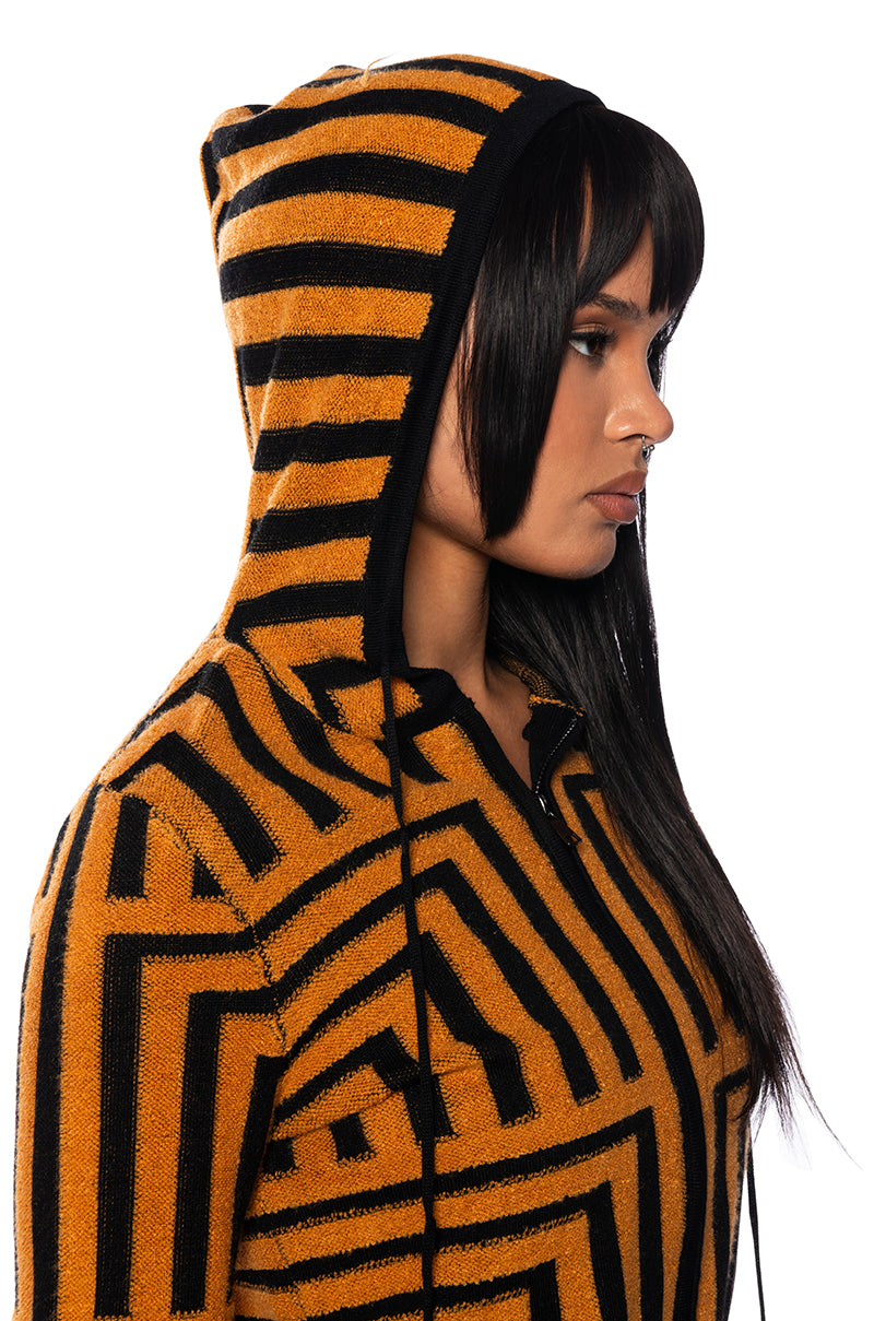 SAVANNAH ORANGE ZIP UP CARDIGAN