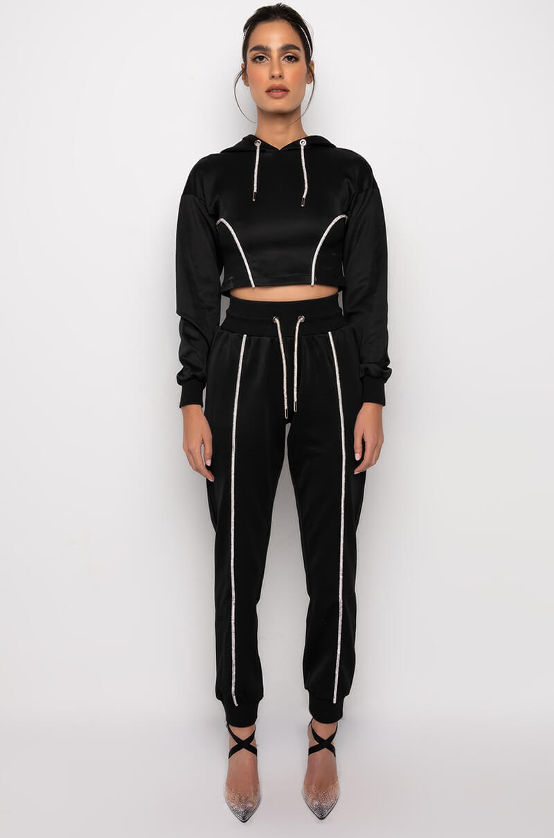 SHAPE OF YOU RHINESTONE ROPE HOODIE