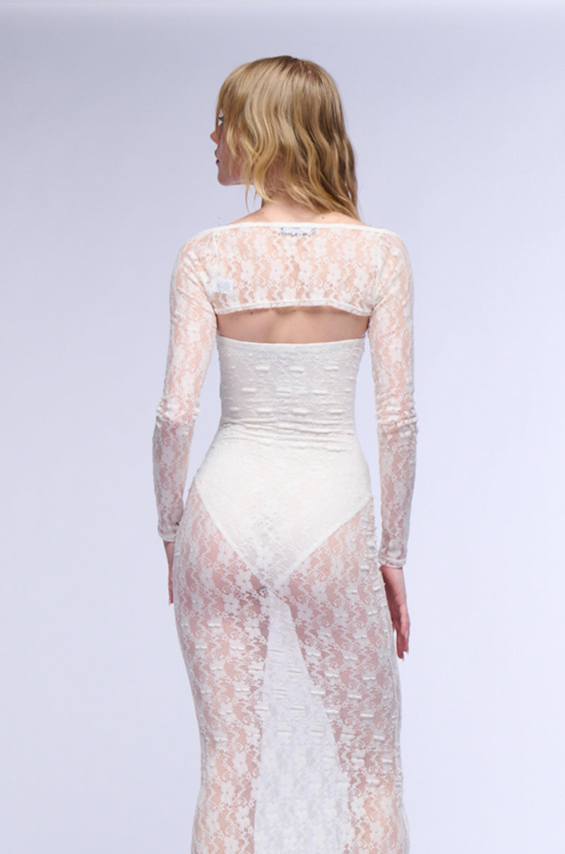 SIANNE LONG SLEEVE FLORAL LACE BOLERO