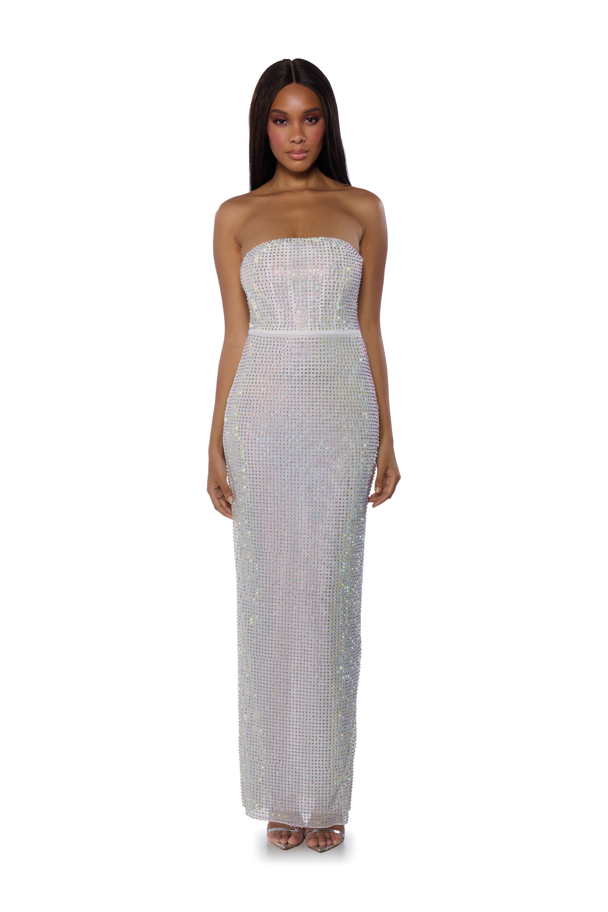 SLEEK AND SEXY RHINESTONE MAXI DRESS